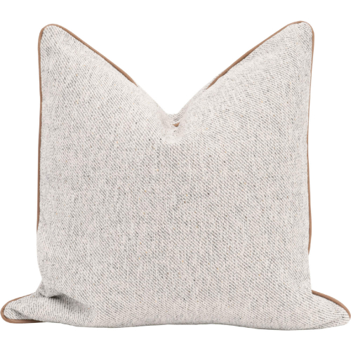 Not So Basic 22" Pillow in Howell Gray Fabric & Brown Top Grain Leather 7202-22.HNAT/WB (Set of 2)